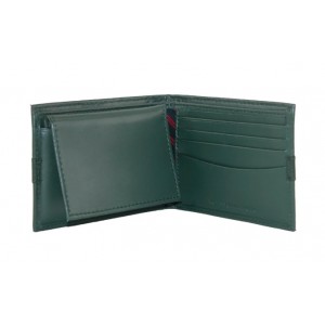 Tommy Hilfiger Men's Leather Ranger Passcase Billfold Wallet - Olive